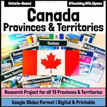 Preview of Canada Provinces and Territories Research Writing and Poster Project | Digital