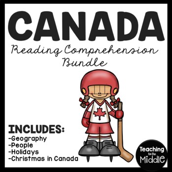 Preview of Canada Reading Comprehension Worksheet Bundle Country Studies North America