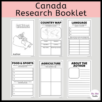 Canada Research Booklet/Flip Book - Non-Fiction Research and Writing ...