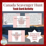 Canada Scavenger Hunt Task Card Activity for Human Geography