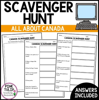 Preview of Canada Scavenger Hunt - Research Task
