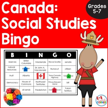 Preview of Canada Social Studies Bingo