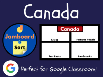 Preview of Canada Sorting and Research Activity for Jamboard (Morning Work)