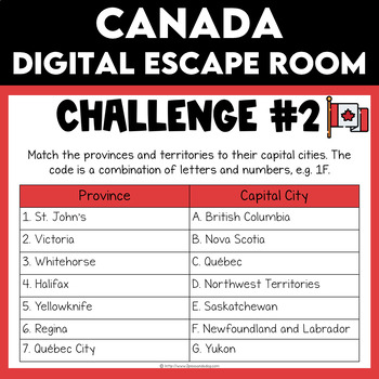 Preview of Canada Digital Escape Room