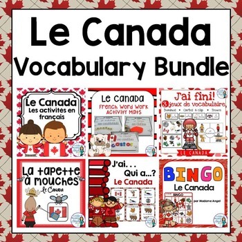Preview of Canada Themed Vocabulary BUNDLE in French