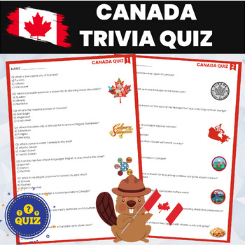 Preview of Canada Trivia Quiz | Canadian History and Geography World History and Geography
