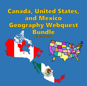 Preview of Canada, United States, and Mexico Webquest Bundle