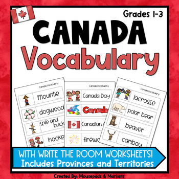 Preview of Canada Vocabulary With Read & Write The Room Worksheets
