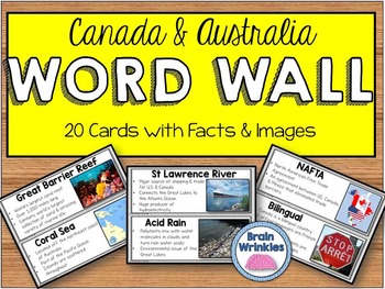 Preview of Canada and Australia Word Wall