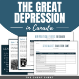 Canada and the Great Depression: Complete Unit - Digital a
