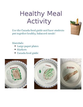 Preview of Canada food Guide Activity