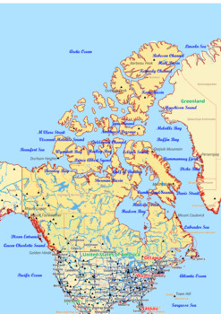 Preview of Canada map with cities township counties rivers roads labeled