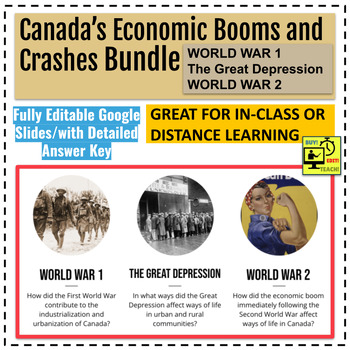 Preview of Canada's Economic Booms and Crashes- Bundle! (Fully Editable/Answers)