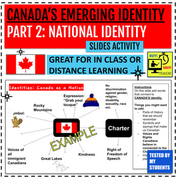 Preview of Canada's Emerging Identity: Part 2 - National Identity (Editable/Examples)