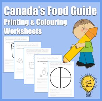 Preview of Canada's Food Guide: Printing and Colouring Pages for Primary