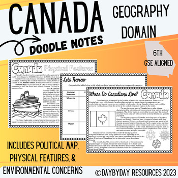 Preview of Canada's Geography & Resources Domain (SS6G4, SS6G5,SS6G7)