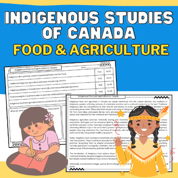 Preview of Canada's Indigenous People Agriculture: Informational Passages & Worksheets