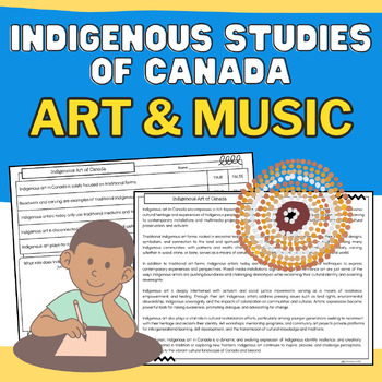 Preview of Canada's Indigenous People Art: Informational Reading Passage & Worksheets