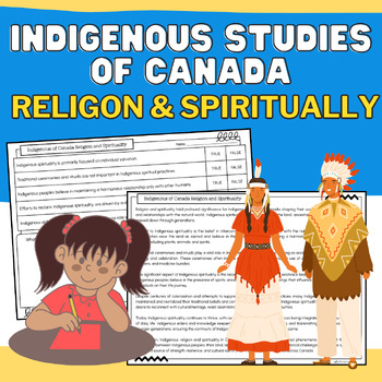 Preview of Canada's Indigenous People Religion: Informational Reading Passage & Worksheets