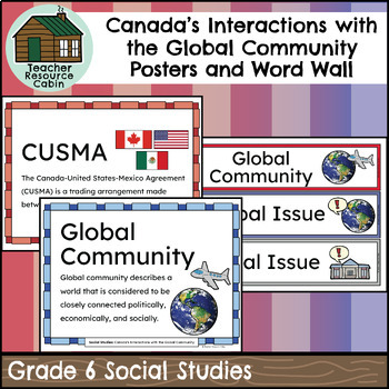 Preview of Canada's Interactions Word Wall and Posters (Grade 6 Social Studies)