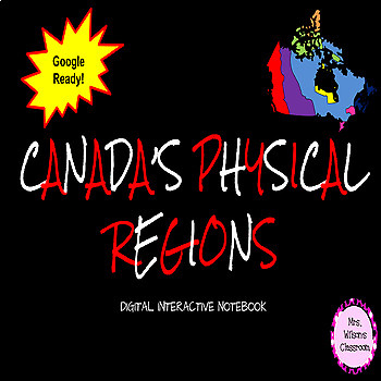 Preview of Canada's Physical Regions Digital Interactive Notebook