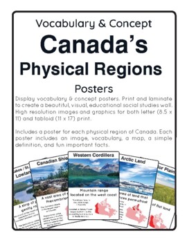Preview of Canada's Physical Regions - Vocabulary and Concept Posters
