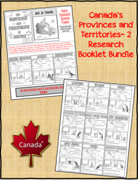 Canada's Provinces and Territories Research Booklets Bundle | TpT