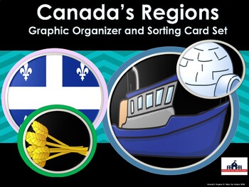 Preview of Canada's Regions Graphic Organizer and Sorting Card Set
