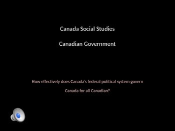 Preview of Canada's Federal Government Powerpoint- videoclips, audio, simplified
