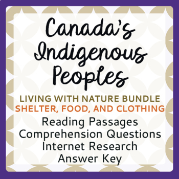 Preview of Canada's INDIGENOUS PEOPLES BUNDLE Living with Nature PRINT and EASEL