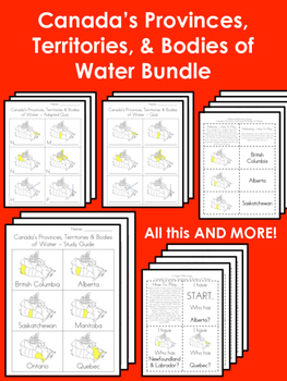 Preview of Canada's Provinces, Territories & Bodies of Water BUNDLE!