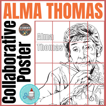 Preview of Canadian Black History Month - ALMA THOMAS Collaborative Poster Door Decoration
