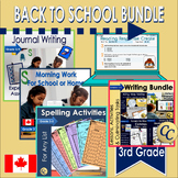 Canadian Grade 3 Back to School Bundle | Print or Digtal