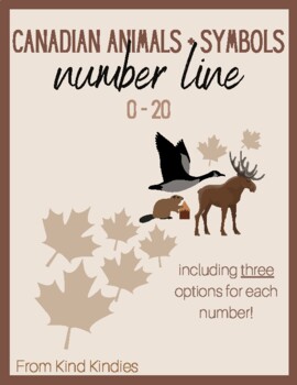 Preview of Canadian Animals + Symbols Number Line