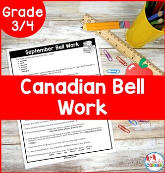 Preview of Canadian Bell Work for Grade 3 and 4