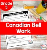 Canadian Bell Work for Grade 5