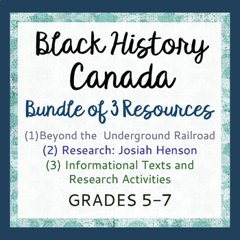 Preview of Canadian Black History BUNDLE #1 of 3 Resources PRINT and EASEL