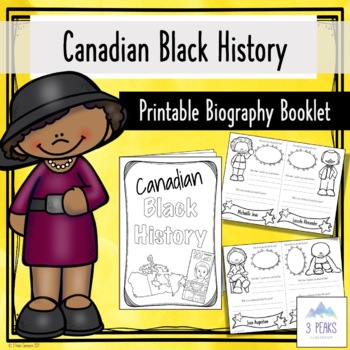 Preview of Canadian Black History Month - Biography Booklet + Template