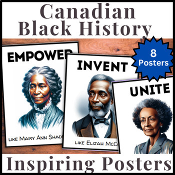 Preview of Canadian Black History Month Bulletin Board |8 Portraits | Inspirational Posters
