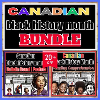 Preview of Canadian Black History Month | Bulletin Board | Posters | reading comprehension
