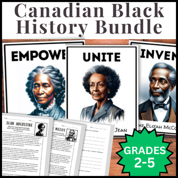 Preview of Canadian Black History Month Bundle: Posters & Reading Passages | Grades 2-5