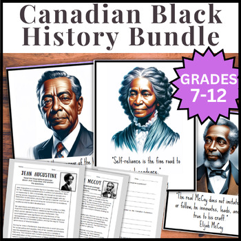 Preview of Canadian Black History Month Bundle: Posters & Reading Passages | Grades 7-12