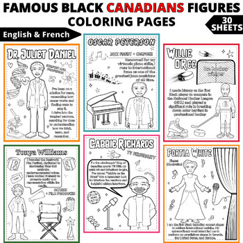 Preview of Black History Month Canada Coloring Pages | Famous black canadians figures