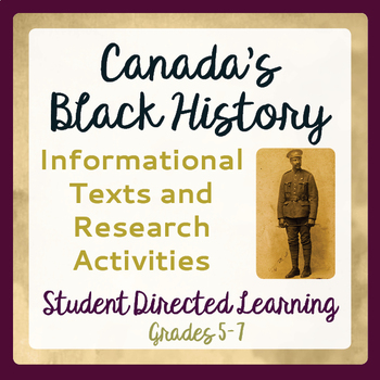 Preview of Canadian CANADA BLACK HISTORY Reading Passages, Activities PRINT and EASEL