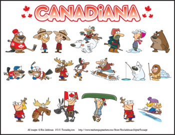 Canadian Cartoon Clipart, Canada themed Cartoon clipart for all grades