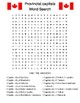 Canadian Cities Word Search Puzzles - Canadian Geography. Grades 4,5,6