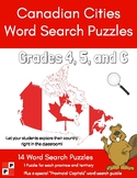 Canadian Cities Word Search Puzzles - Canadian Geography. 