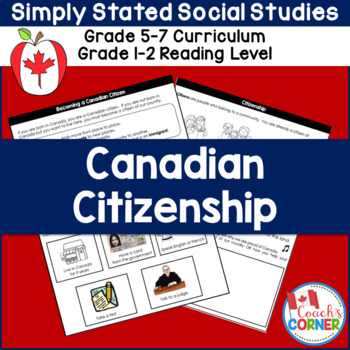 Preview of Canadian Citizenship | Simply Stated for Differentiated Instruction