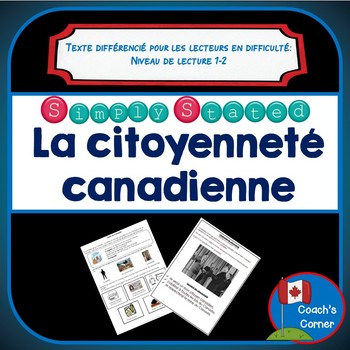 Preview of Canadian Citizenship | Simply Stated for Differentiated Instruction | French