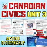 Canadian Civics Unit: Active Citizenship!  Printable and P